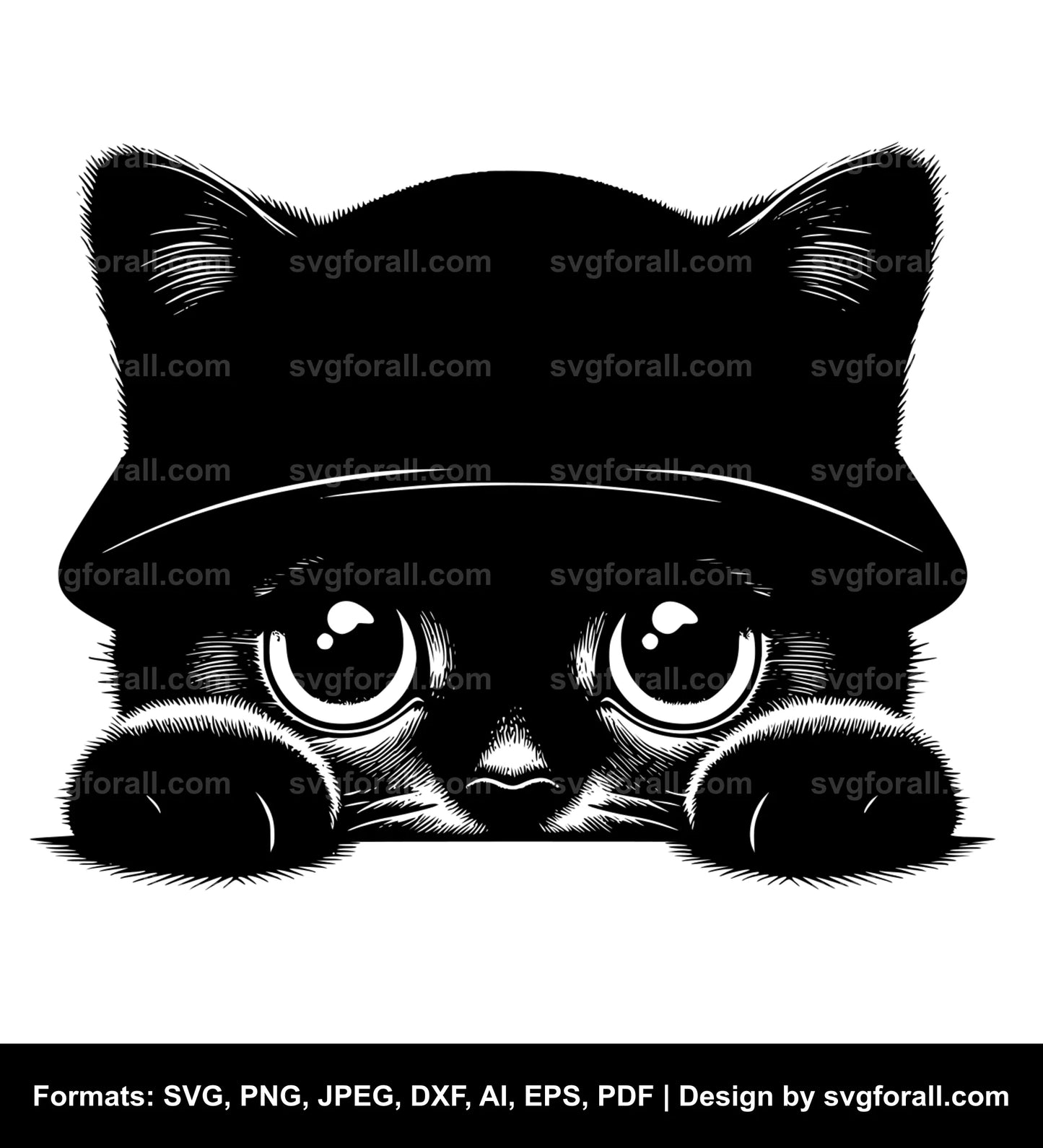 Peeking Cat SVG File