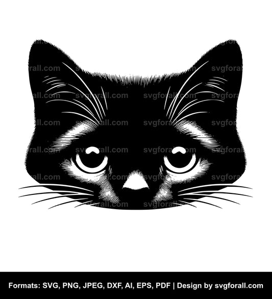 Peeking Cat SVG PNG Image