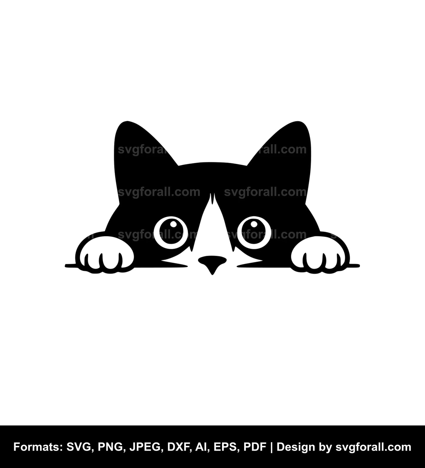 Peeking Cat Vector SVG