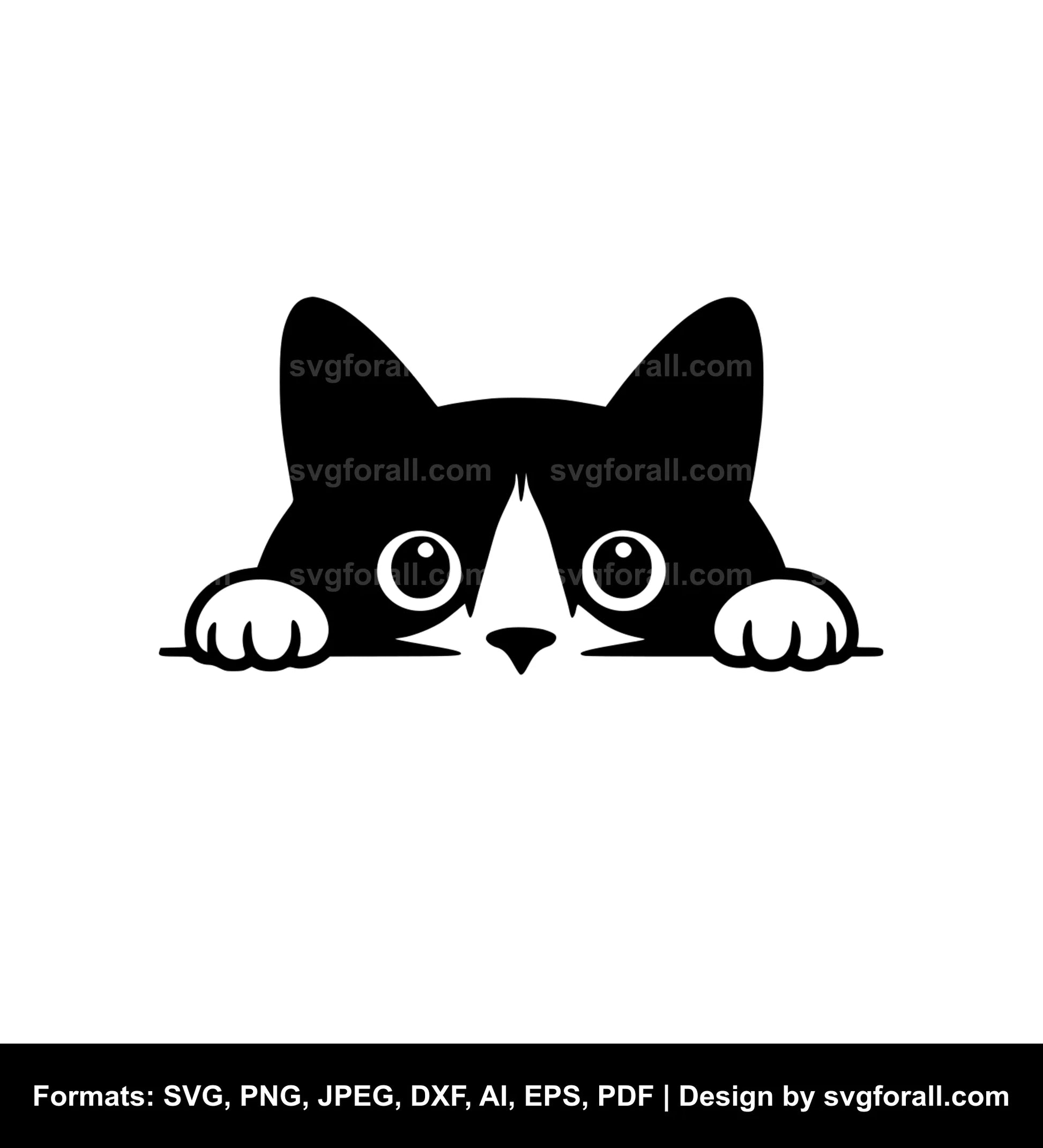 Peeking Cat Vector SVG