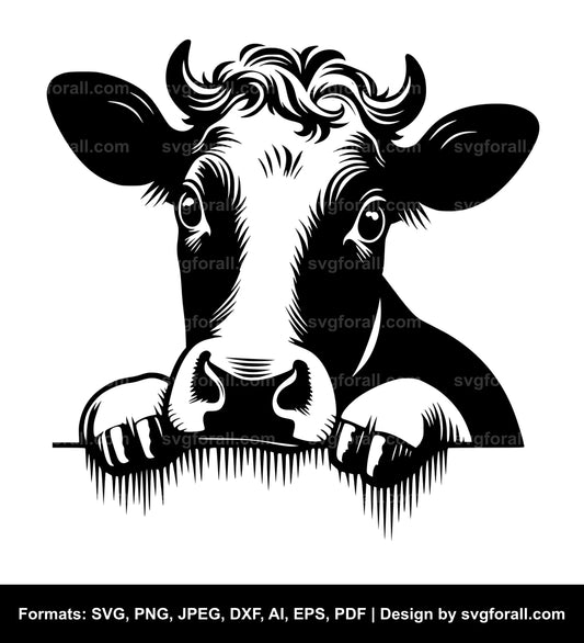 Peeking Cow SVG