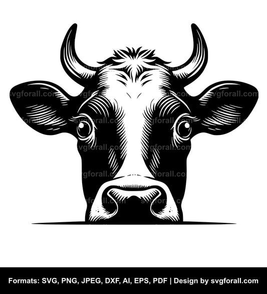 Peeking Cow SVG PNG