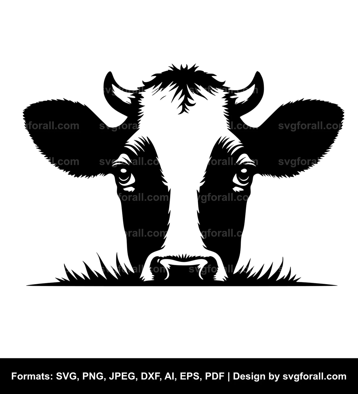 Peeking Cow Vector SVG