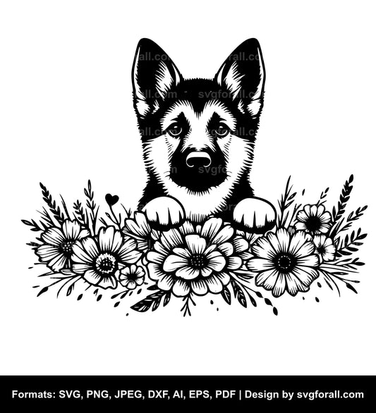 Peeking Dog Black SVG