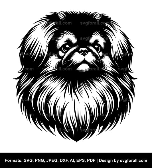 Pekingese Dog Black SVG