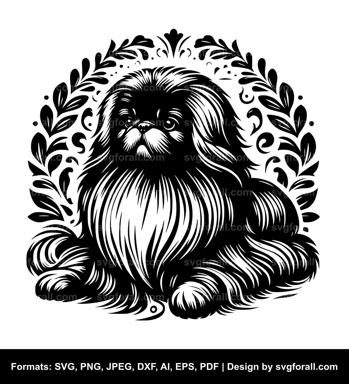 Pekingese Dog SVG Vector