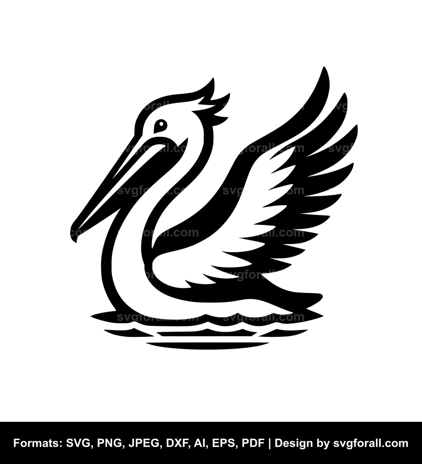 Pelican Bird Black SVG