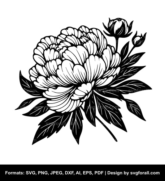 Peony Flower Cricut SVG