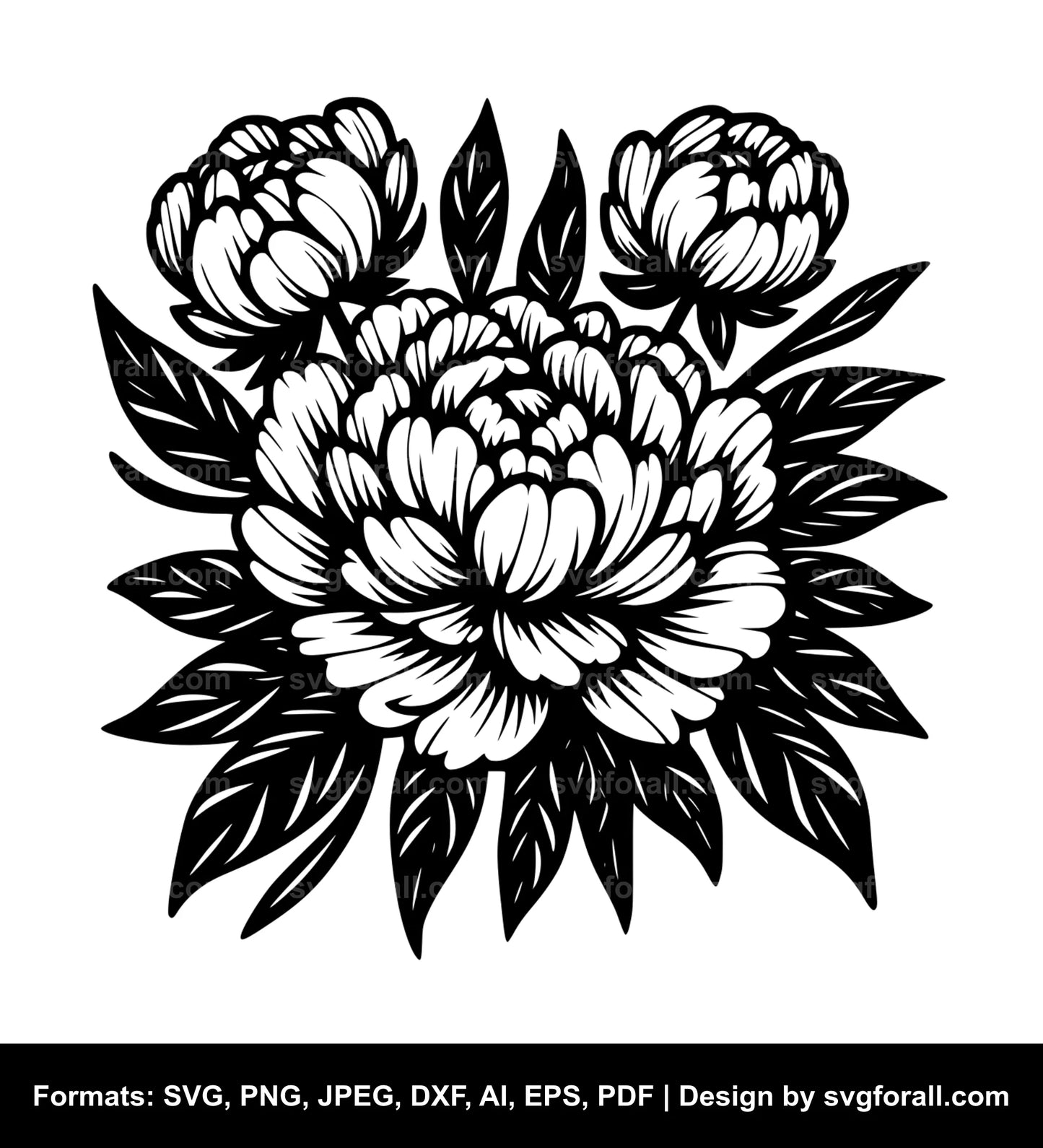 Peony Flower SVG Download