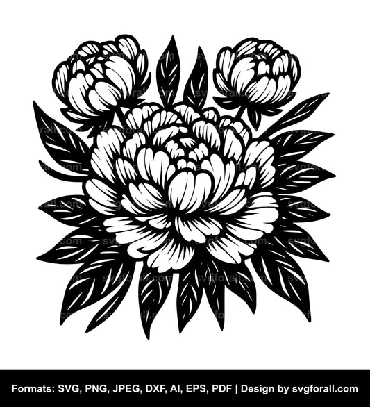 Peony Flower SVG Download