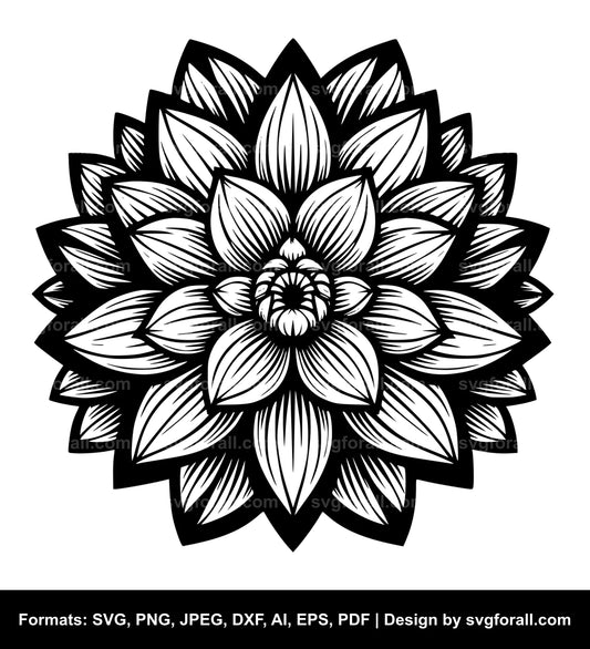 Petal Flower Black SVG