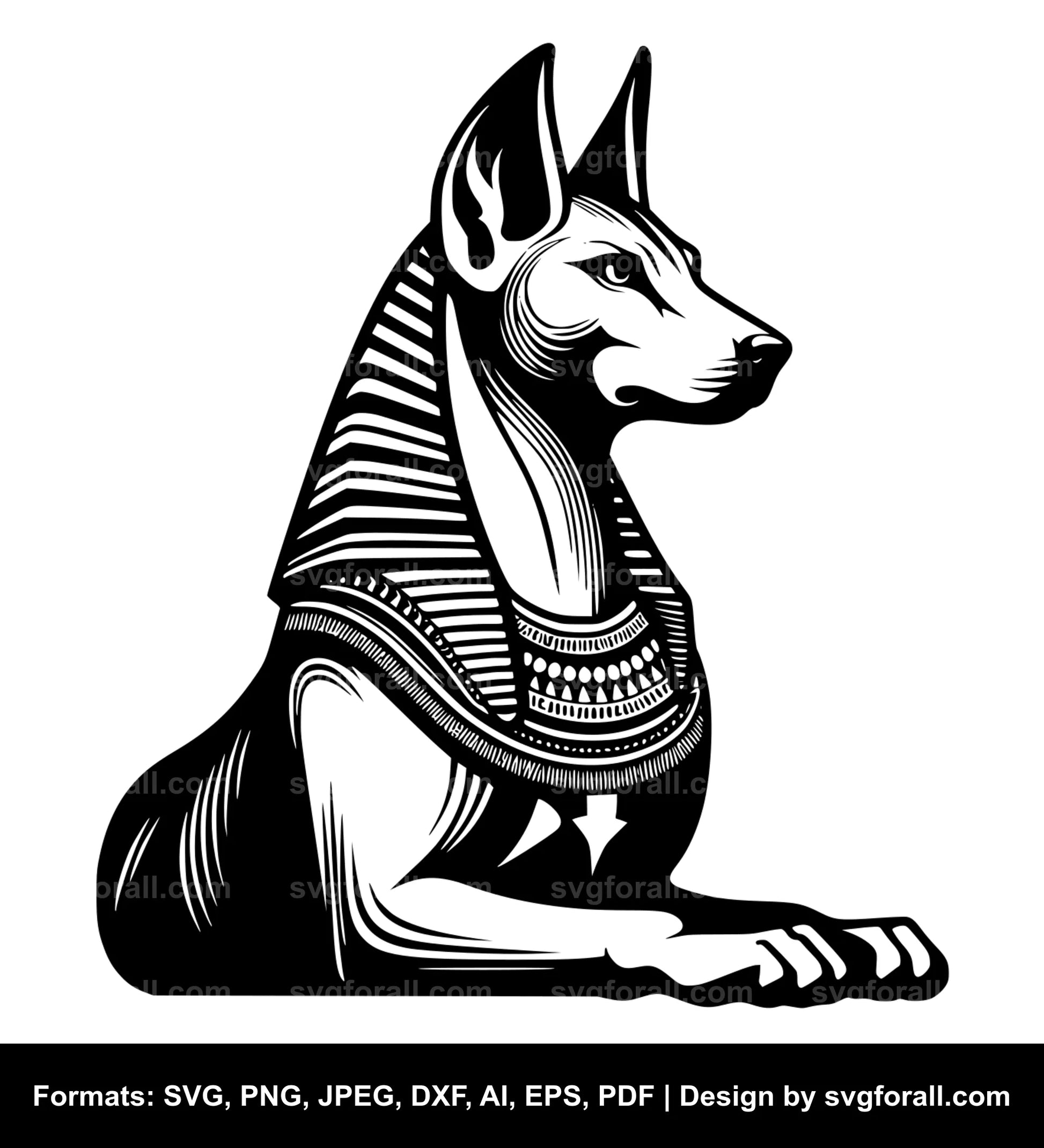 Pharaoh Hound Dog Black SVG