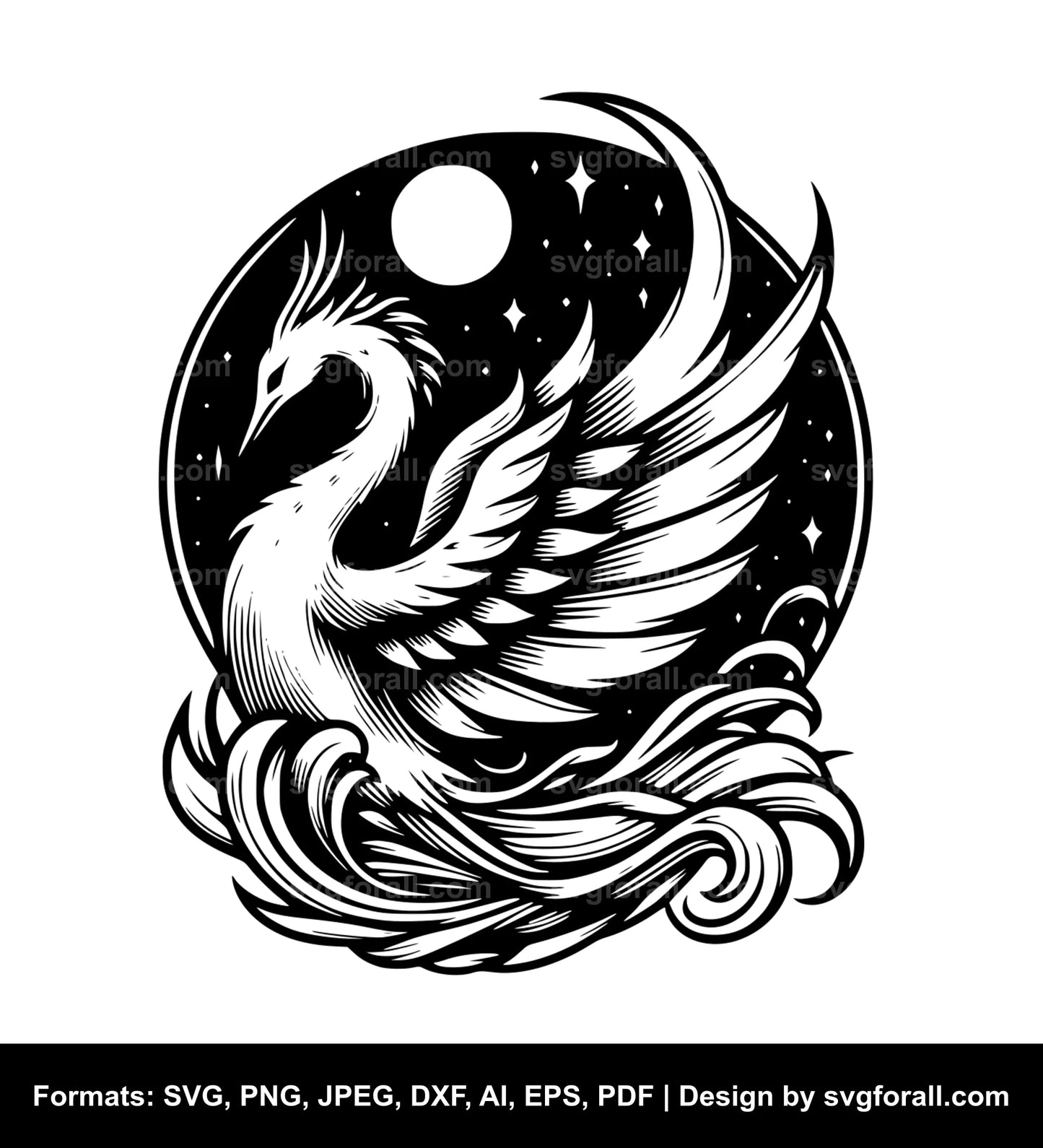 Phoenix Bird SVG Vector