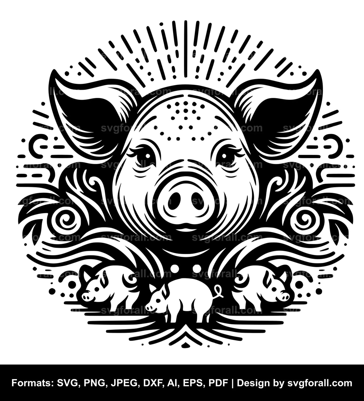 Pig Black SVG