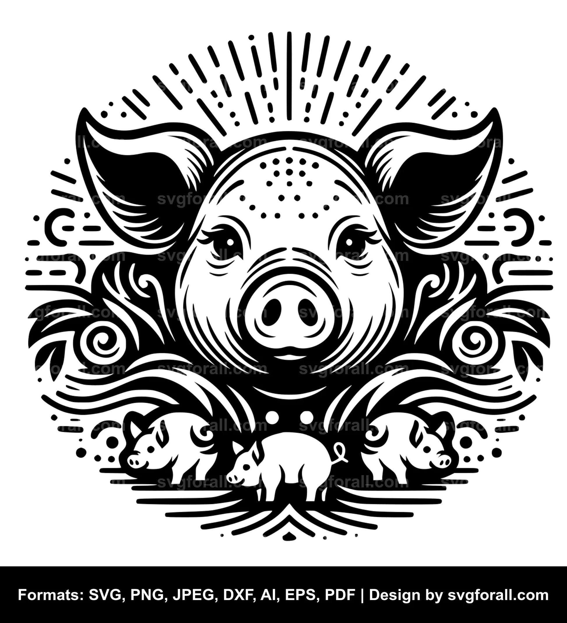 Pig Black SVG