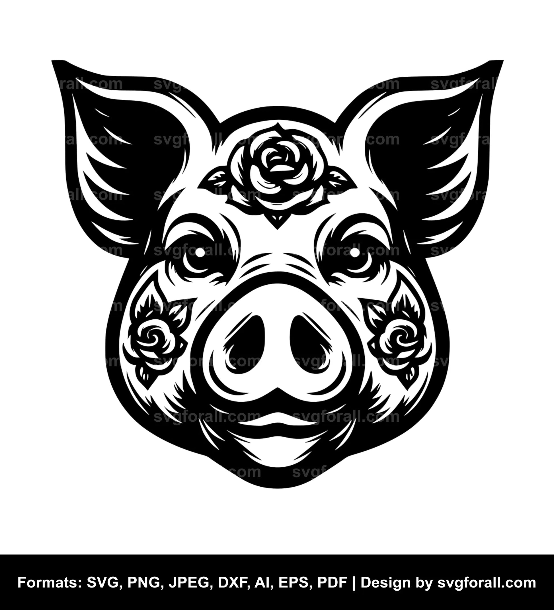 Pig Face Black SVG