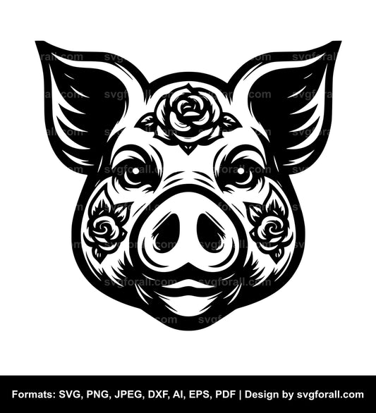 Pig Face Black SVG