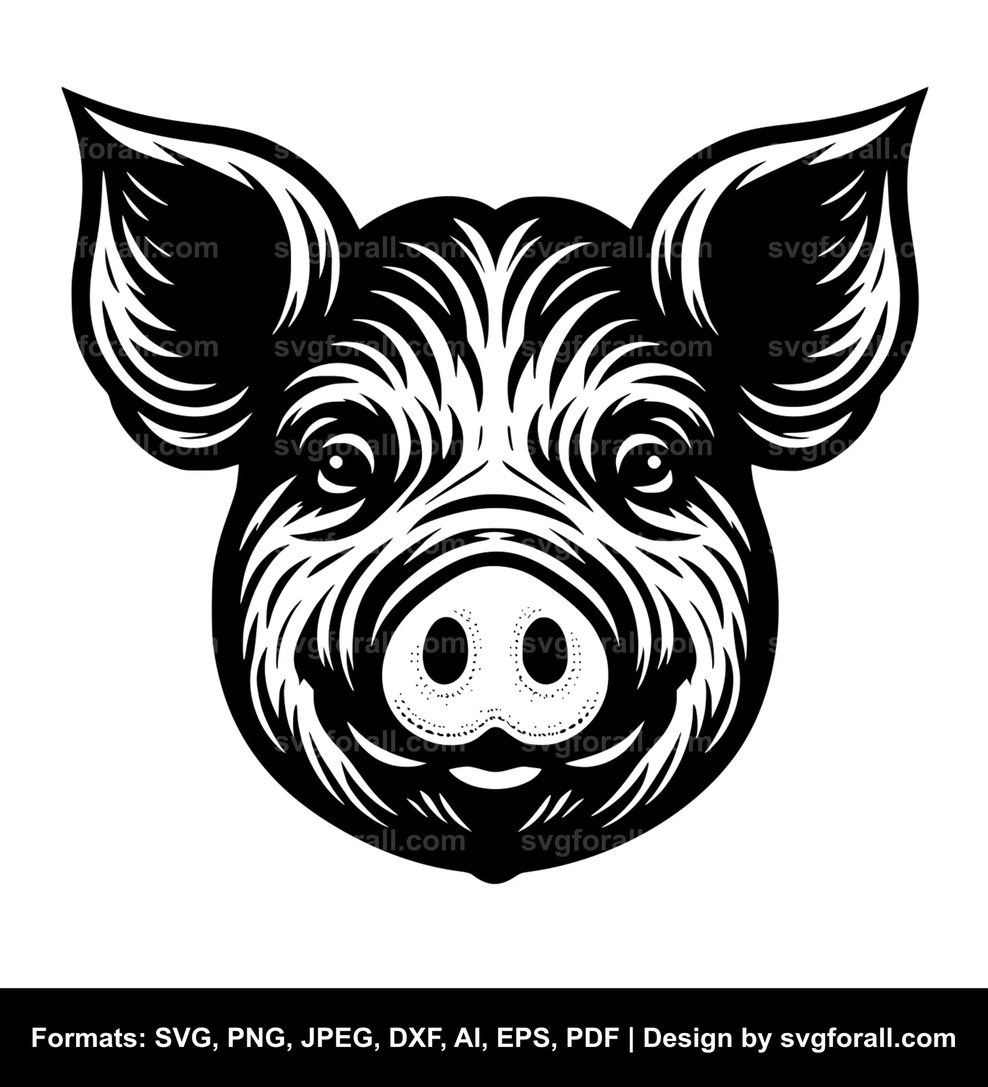 Pig Face Clipart SVG