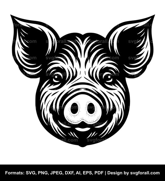 Pig Face Clipart SVG