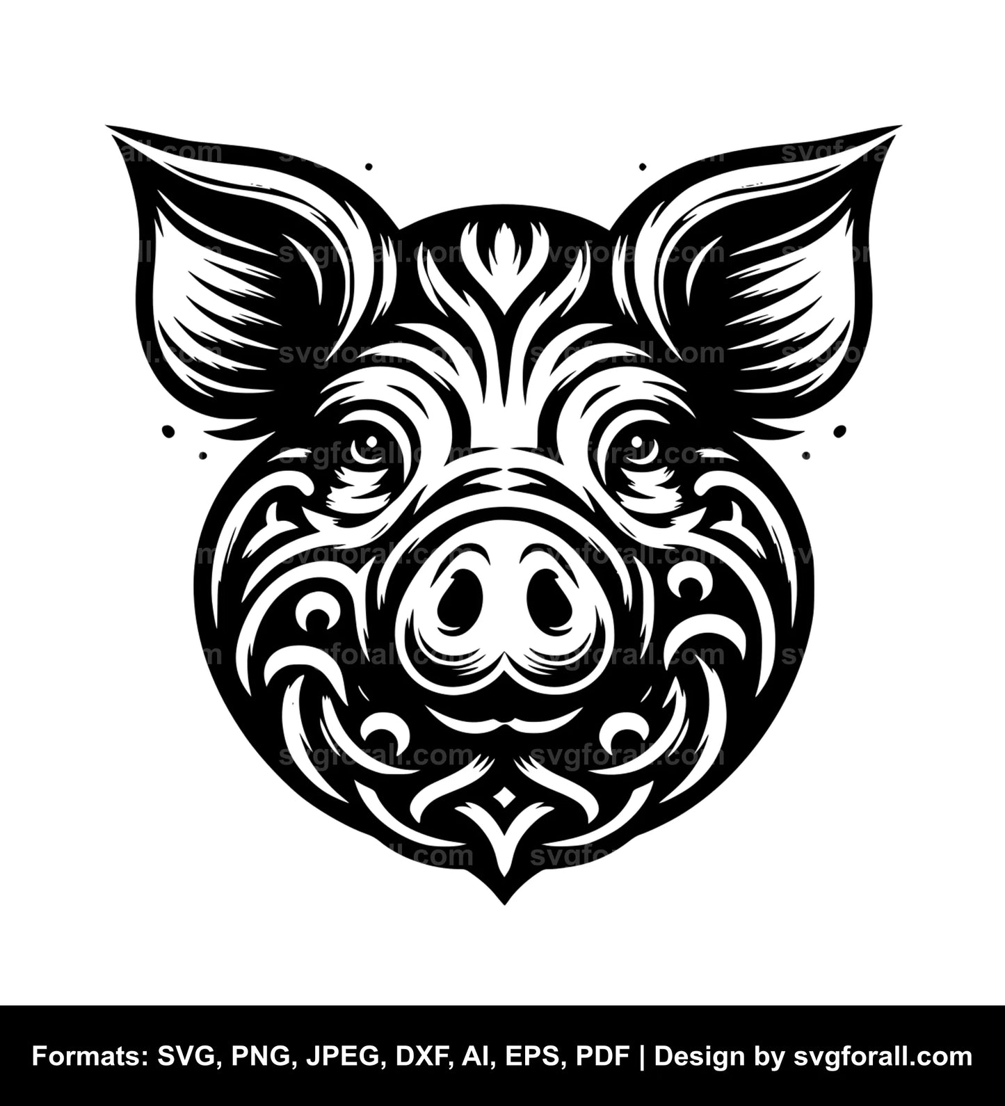 Pig Face SVG Clipart