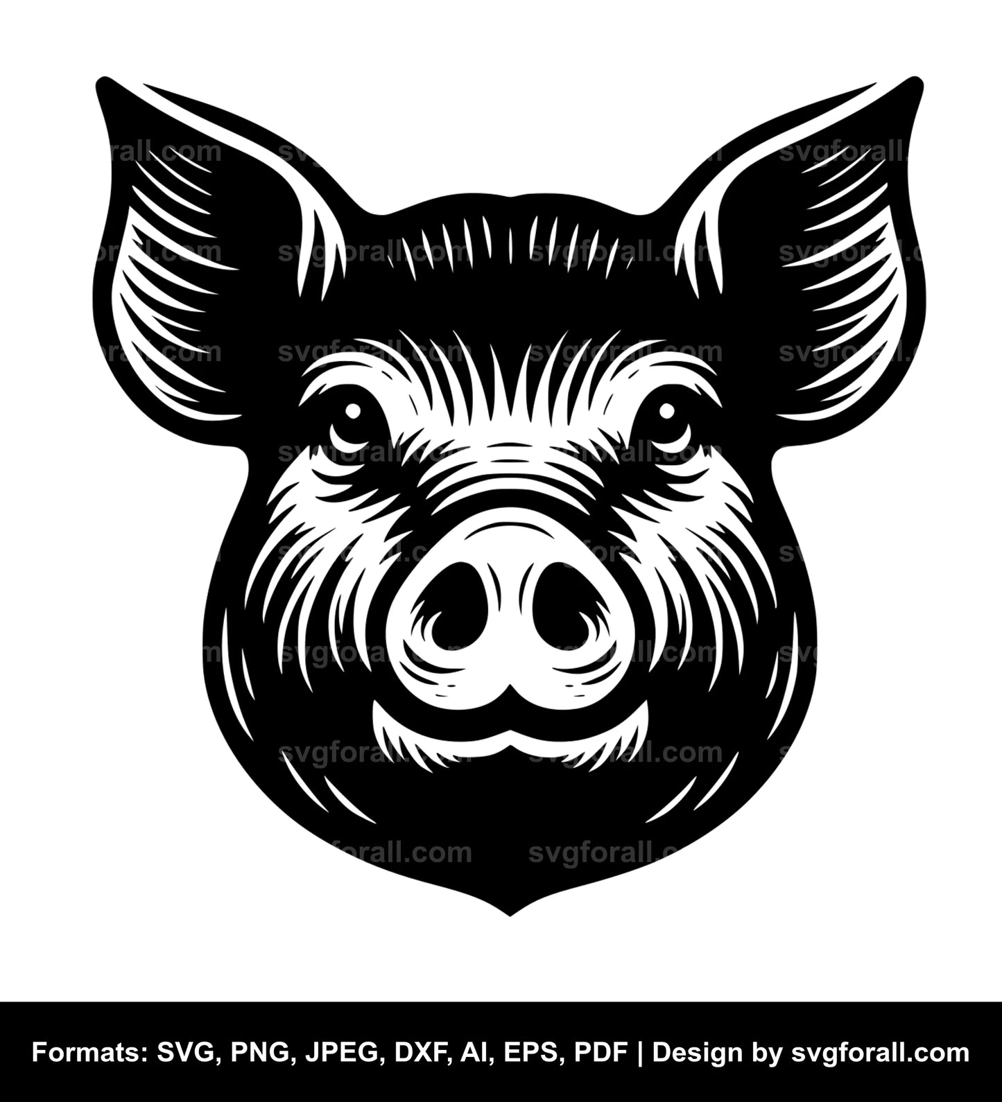 Pig Face SVG Design