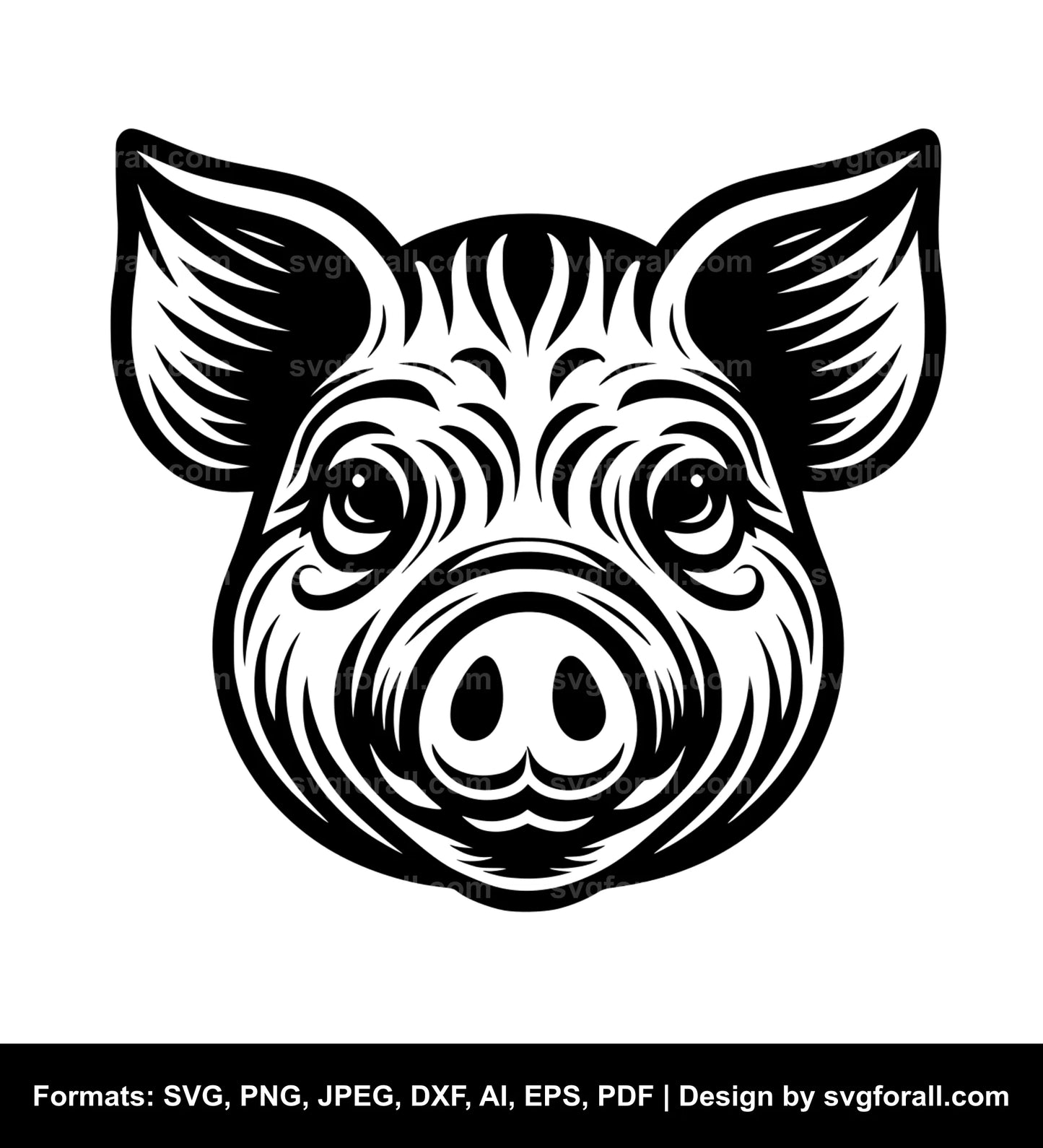 Pig Face SVG Vector