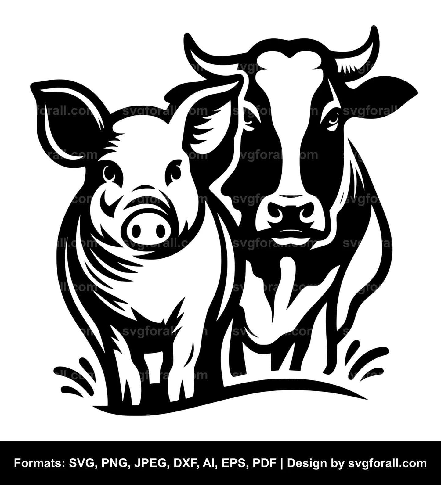 Pig With Cow SVG File