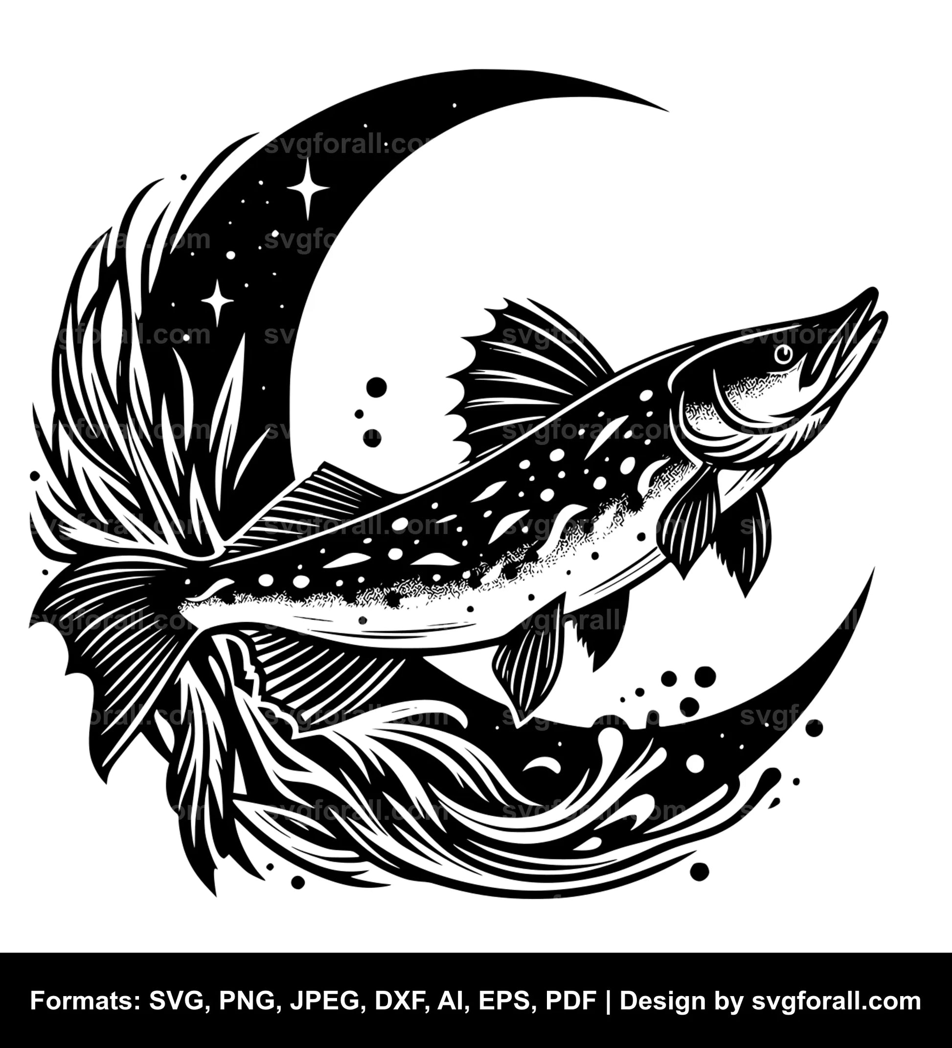 Pike Fish SVG File