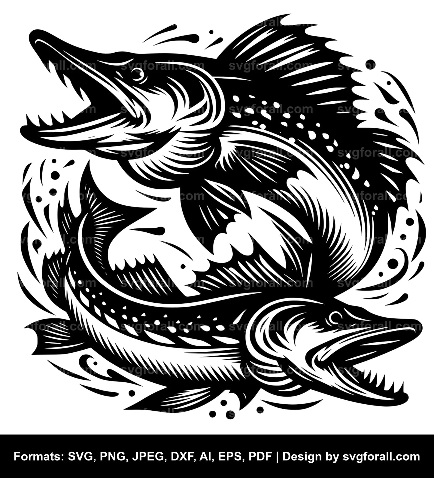 Pike Fish SVG Vector