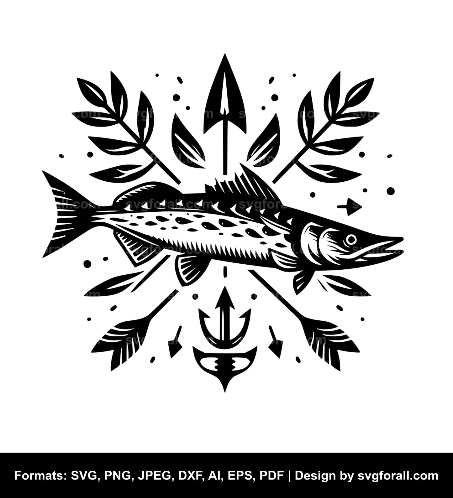 Pike Fish Vector SVG