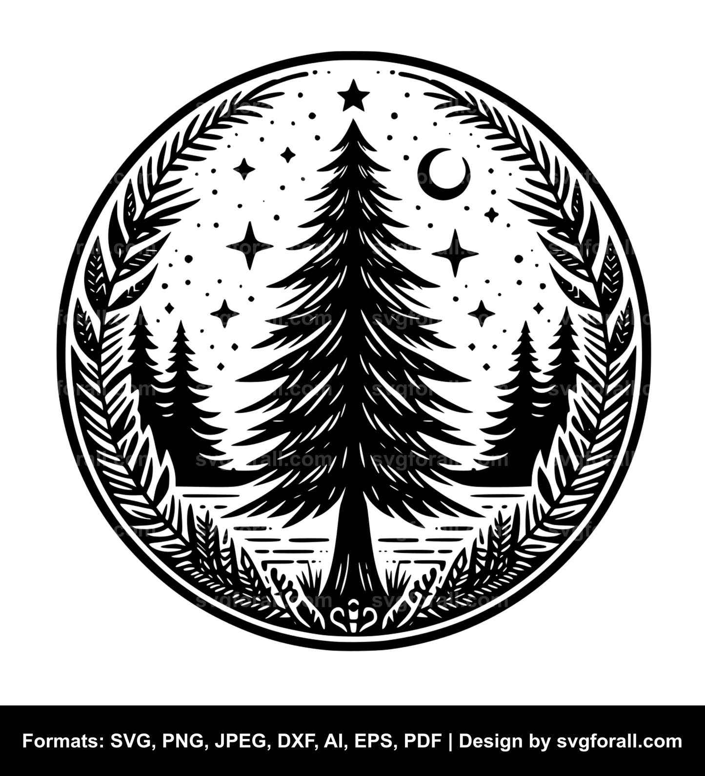 Pine Tree Black SVG