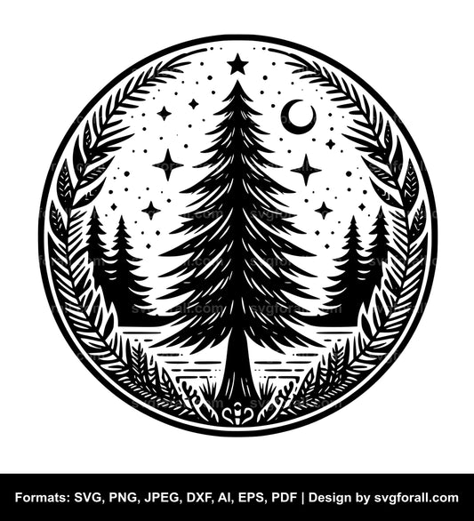 Pine Tree Black SVG