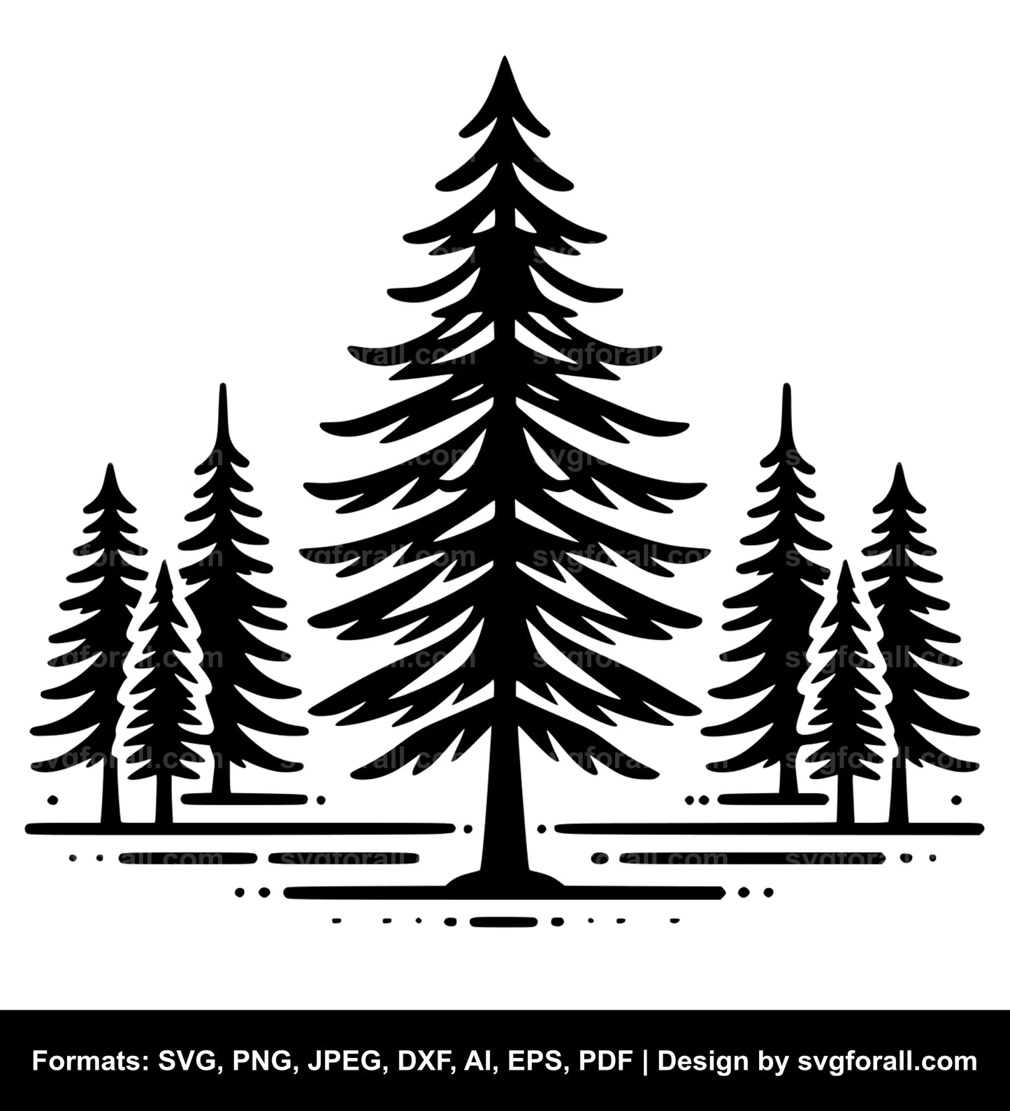 Pine Tree SVG PNG Image