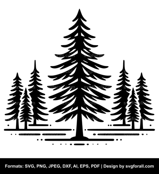 Pine Tree SVG PNG Image