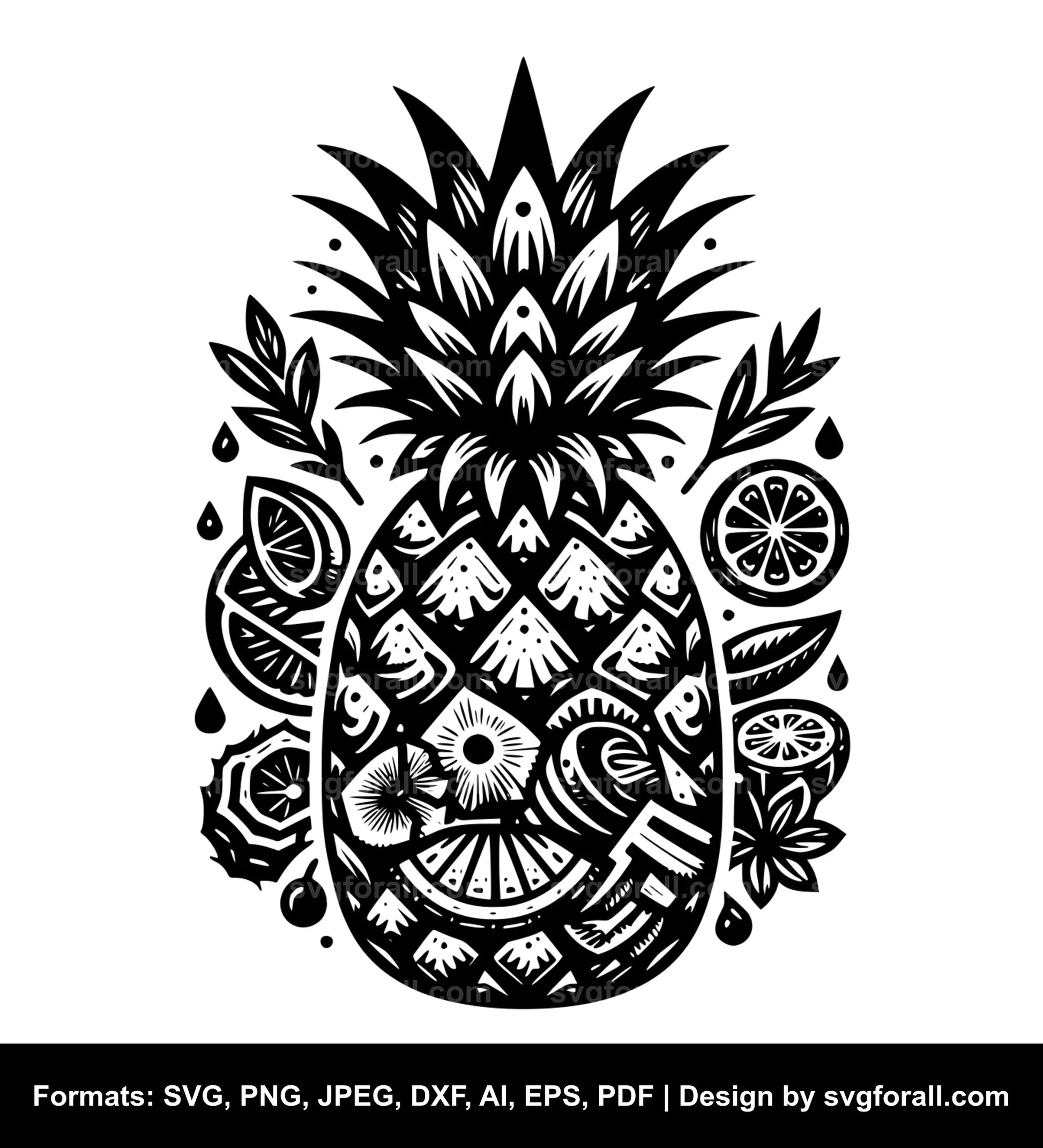 Pineapple Black SVG