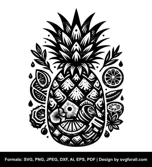 Pineapple Black SVG