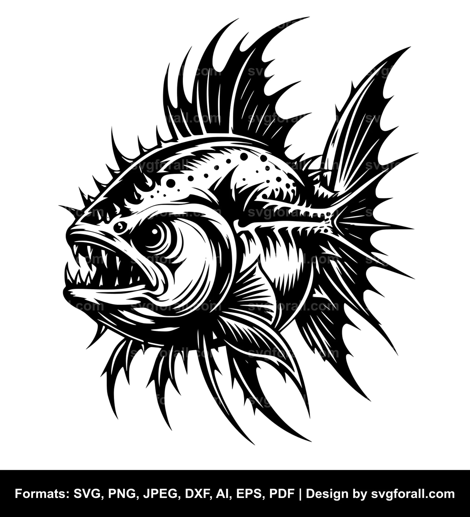 Piranha Black SVG