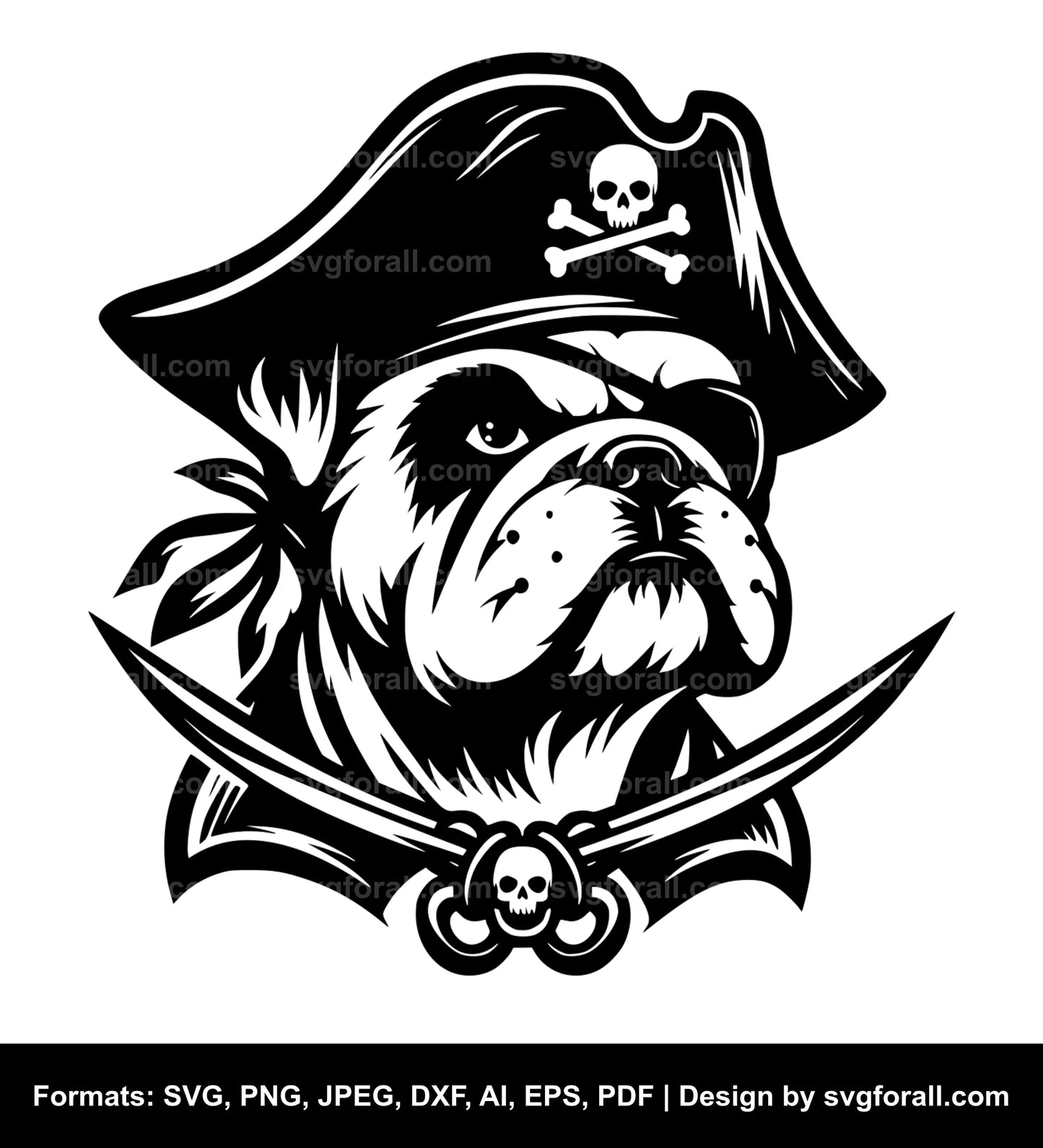 Pirate Dog Black SVG