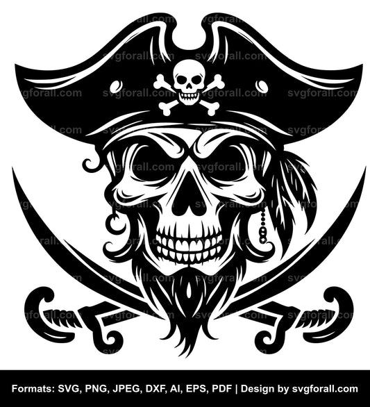 Pirate Face Black SVG