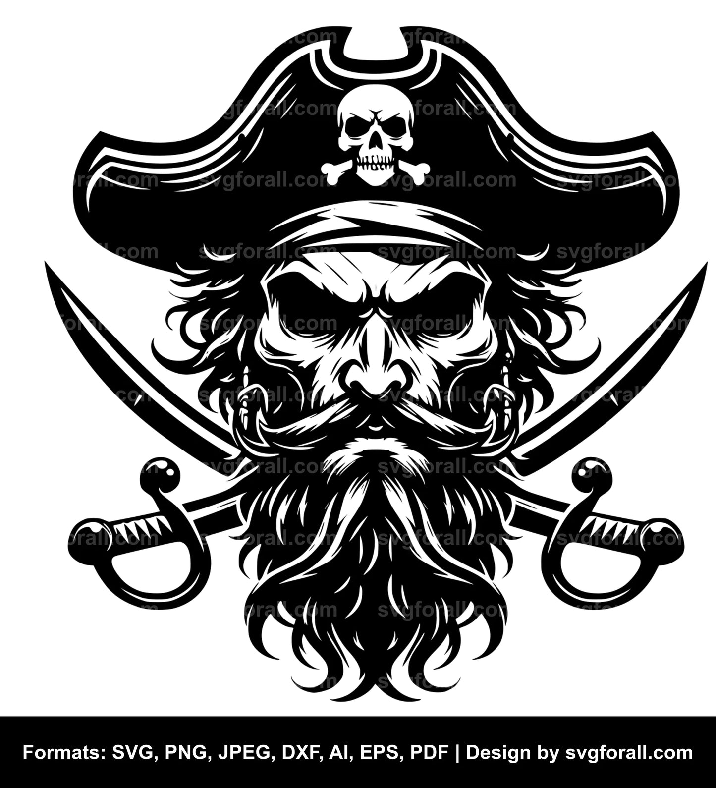 Pirate Face SVG Clipart