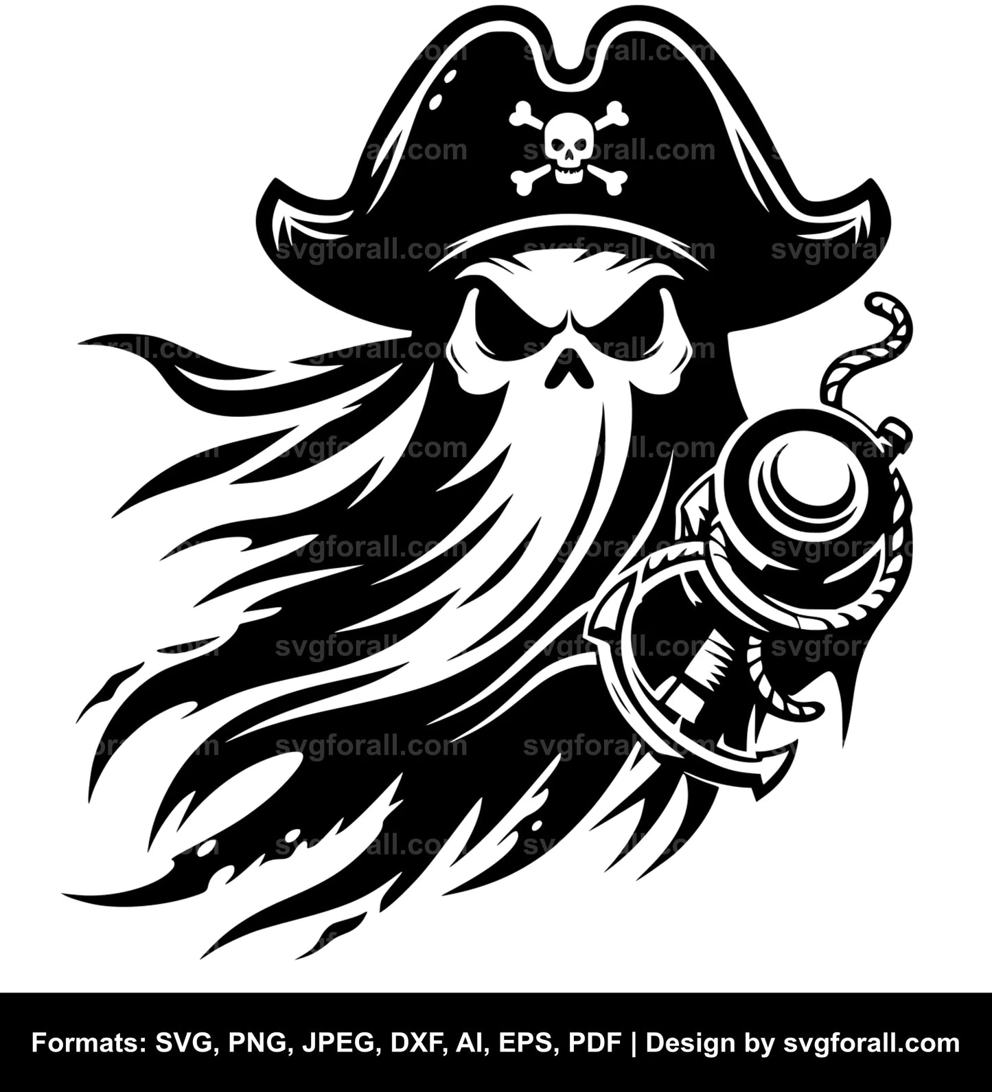 Pirate Ghost Black SVG