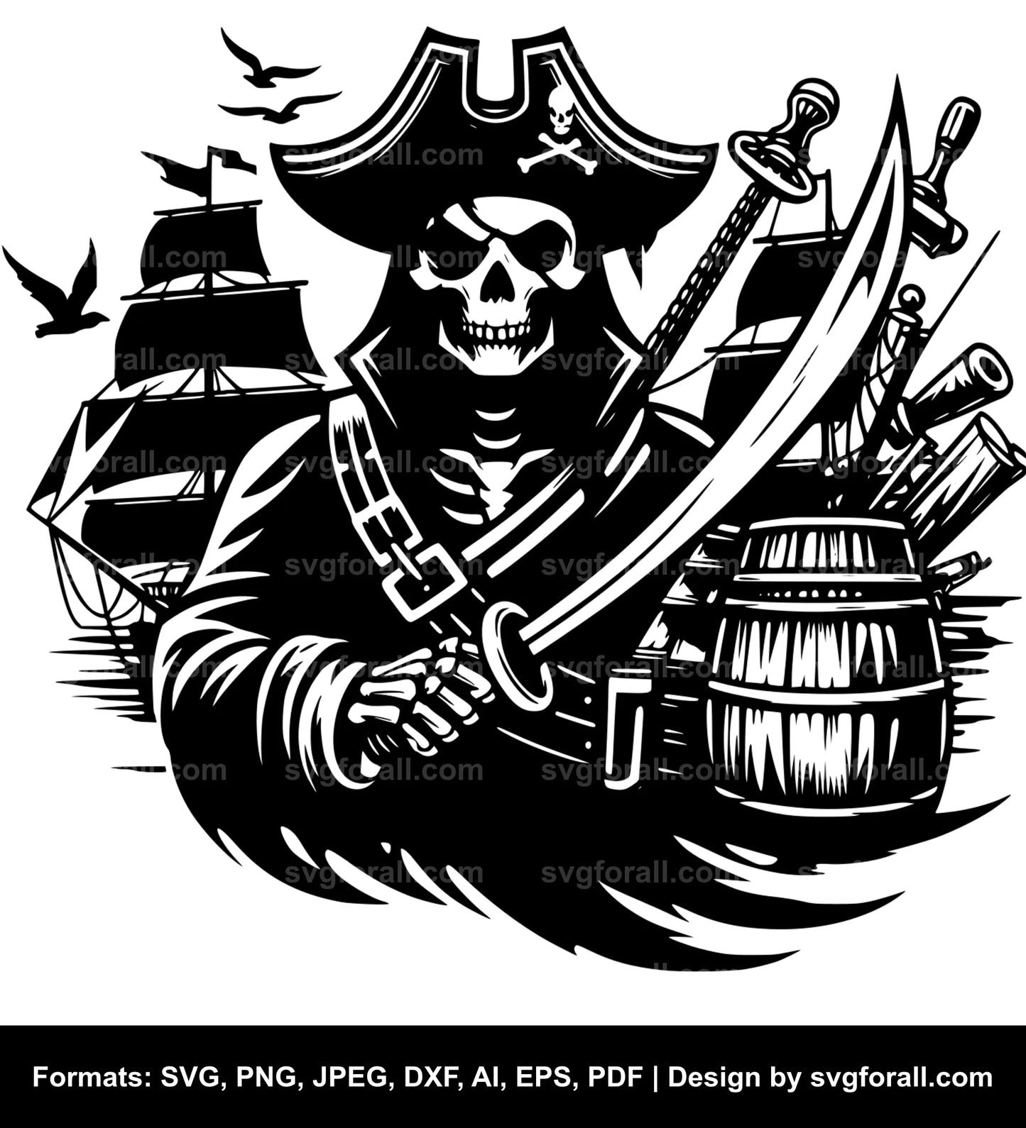 Pirate Ghost Vector SVG