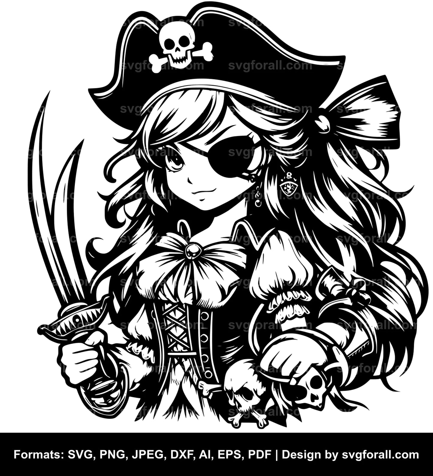 Pirate Girl SVG PNG