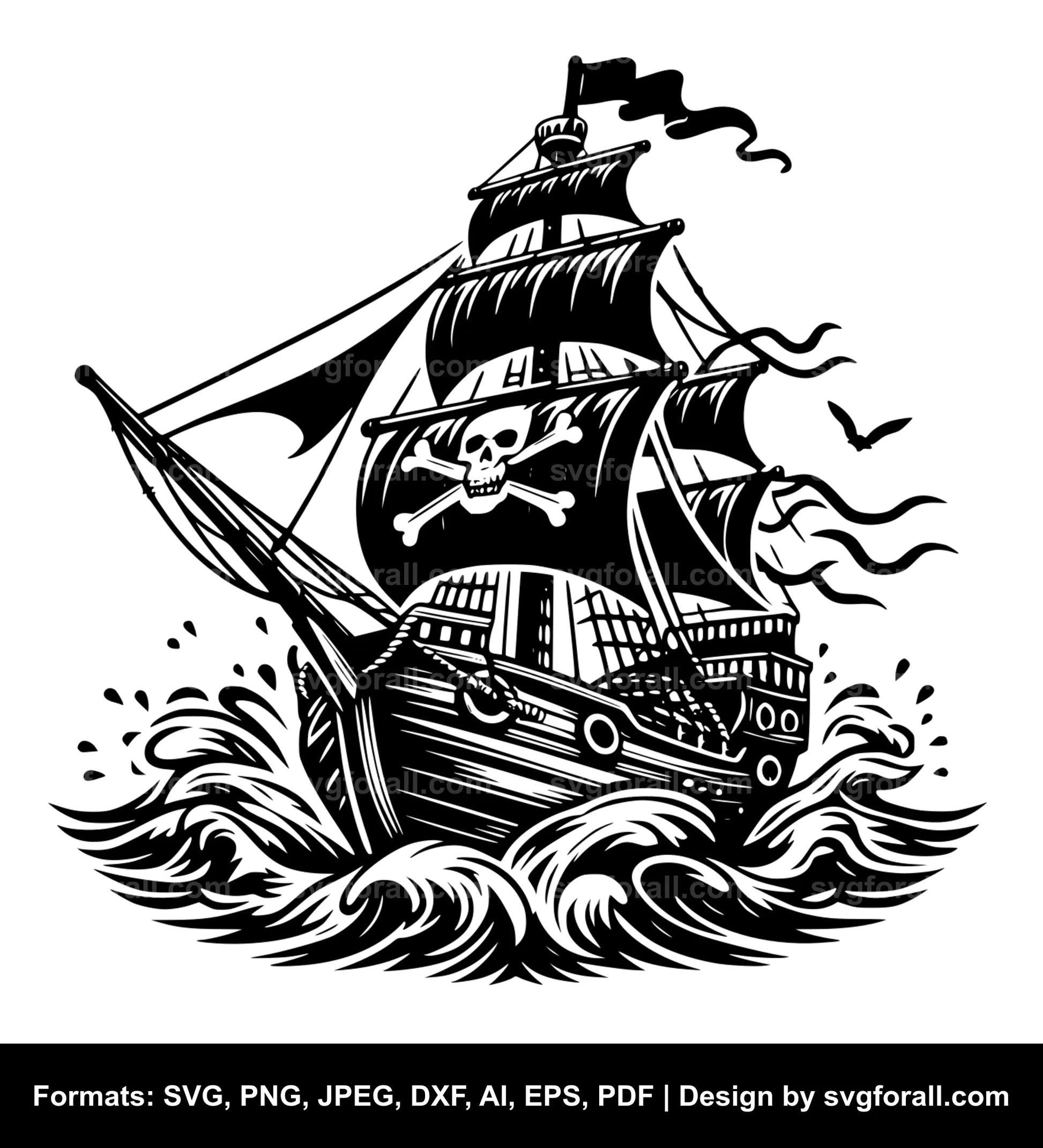 Pirate Ship Cricut SVG Design