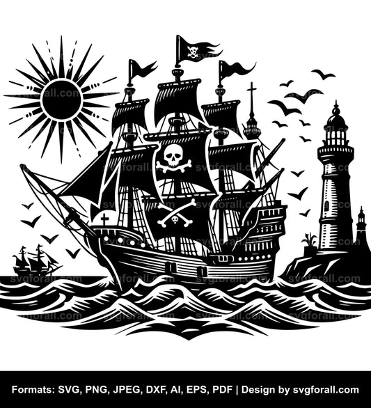 Pirate Ship SVG - For Cricut