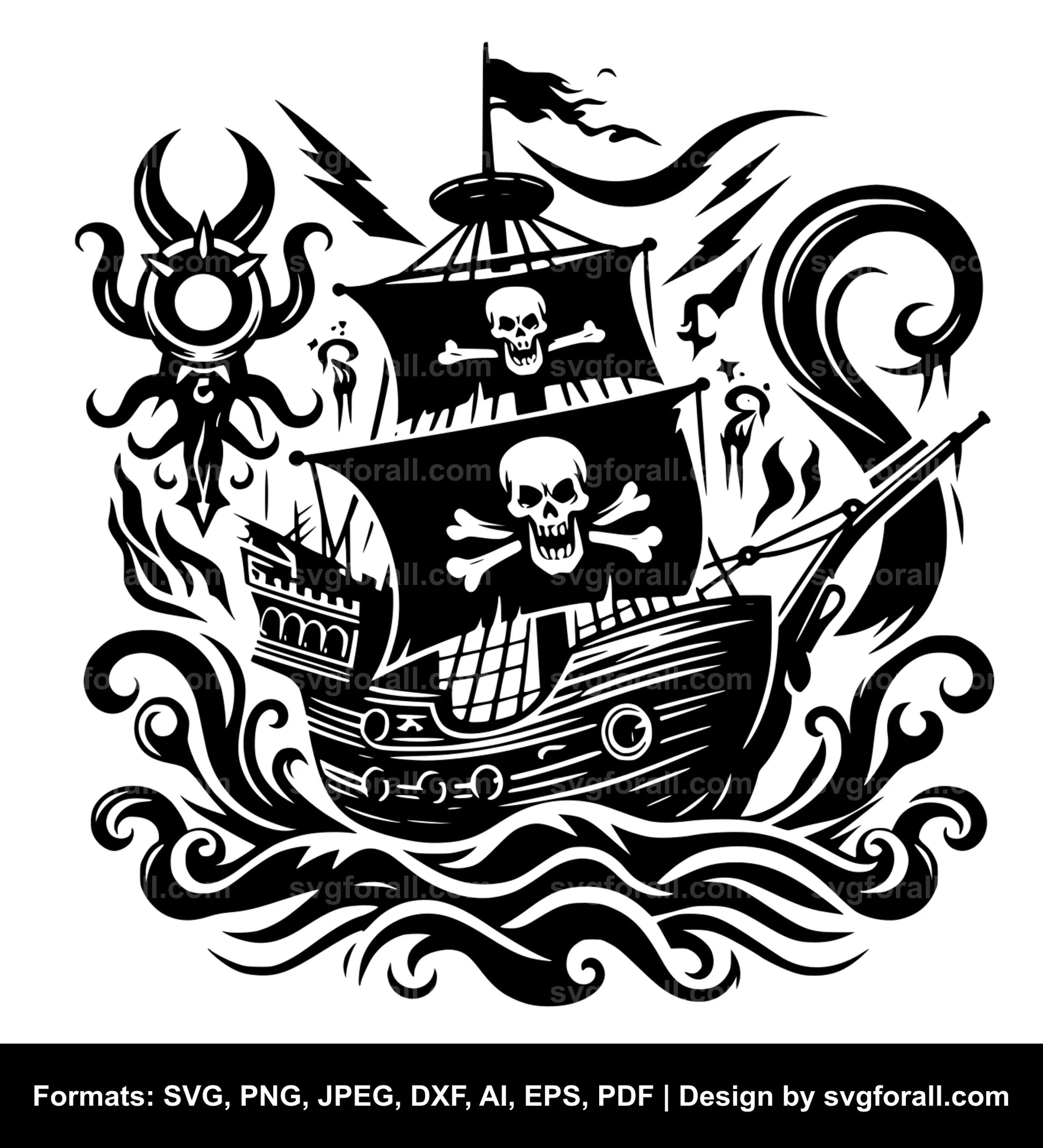 Pirate Ship SVG Clip Art