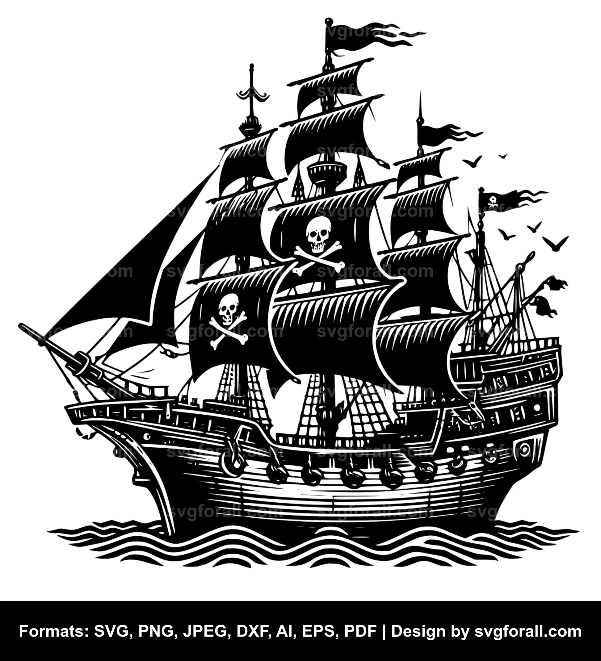 Pirate Ship SVG Clipart