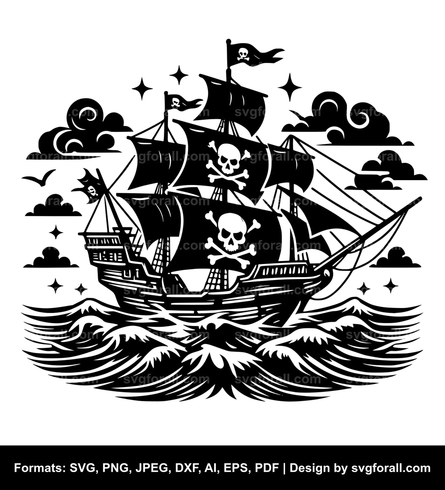 Pirate Ship SVG Cut File