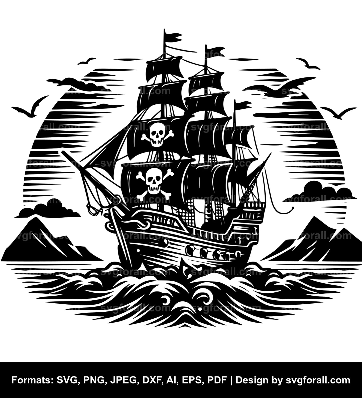 Pirate Ship SVG Cut Files