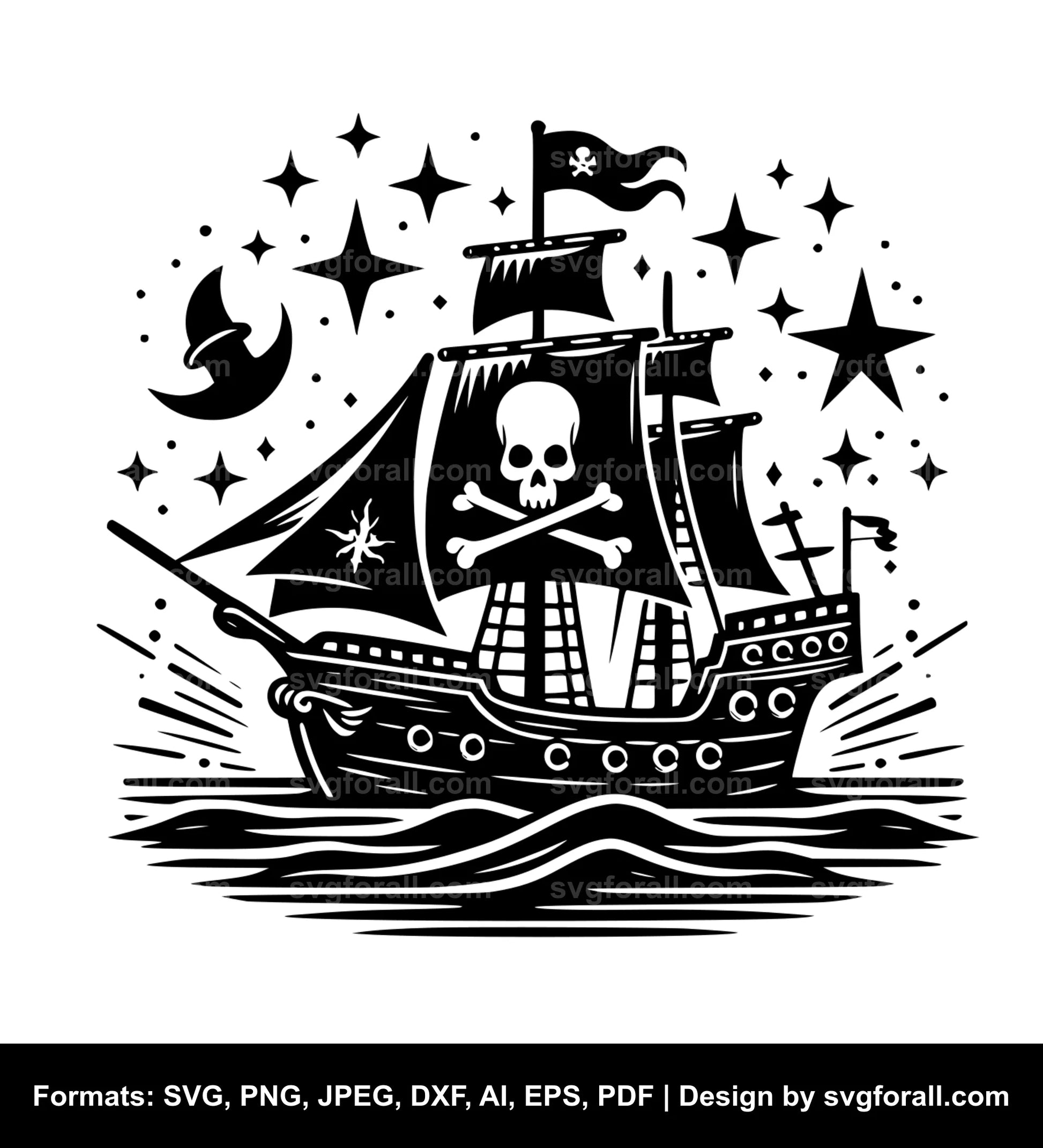 Pirate Ship SVG Vector